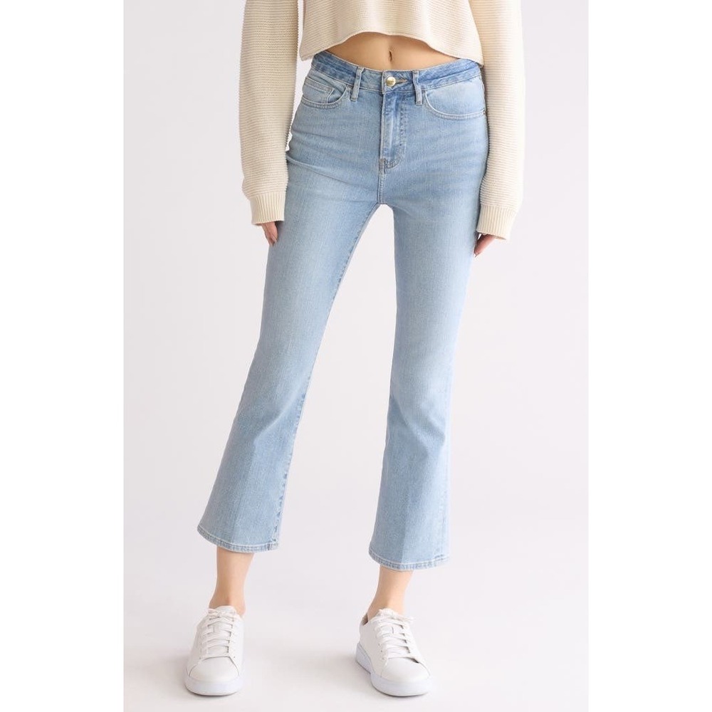 FRAME Le Crop Mini Boot Jeans Integrity Light Wash‎ Au Natural Size 25 NWT